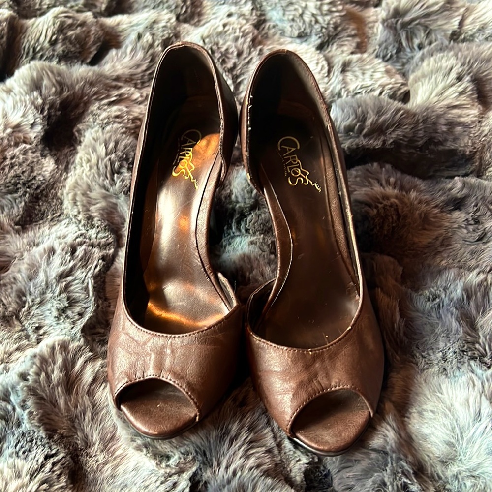 ❌SOLD❌ Carlos Santana brown leather heels 6.5